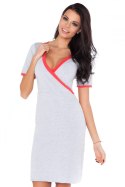 Sukienka Model L5 Light Grey/Coral - RaWear - 36 Sukienka Model L5 Light Grey/Coral - RaWear - 36