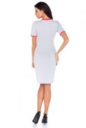 Sukienka Model L5 Light Grey/Coral - RaWear - 44 Sukienka Model L5 Light Grey/Coral - RaWear - 44