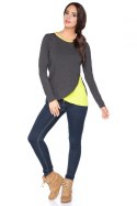 Bluzka Model H4 Dark Grey/Limonka - RaWear - 40