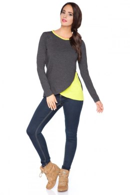 Bluzka Model H4 Dark Grey/Limonka - RaWear - 40