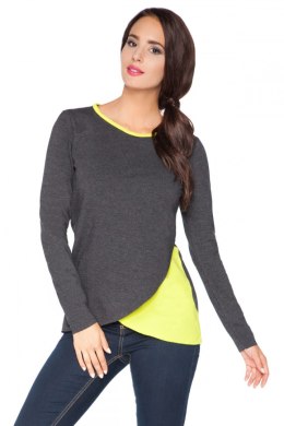 Bluzka Model H4 Dark Grey/Limonka - RaWear - 42