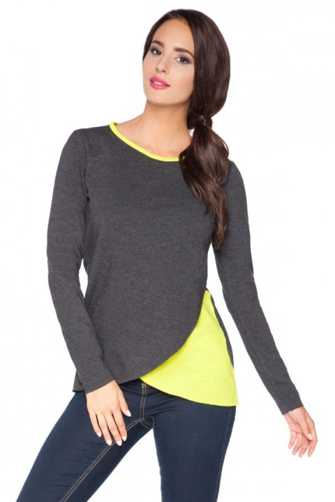 Bluzka Model H4 Dark Grey/Limonka - RaWear - 42 Bluzka Model H4 Dark Grey/Limonka - RaWear - 42