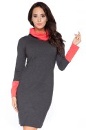 Sukienka Model C1 Dark Grey/Coral - RaWear - 38