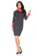 Sukienka Model C1 Dark Grey/Coral - RaWear - 38