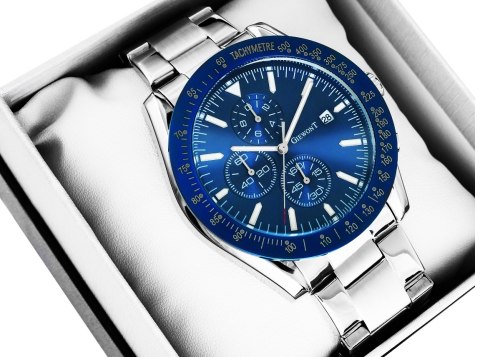 Zegarek Męski Giewont PrimeChrono GW8620-2 Chronograf Silver/Blue Zegarek Męski Giewont PrimeChrono GW8620-2 Chronograf Silver/Blue