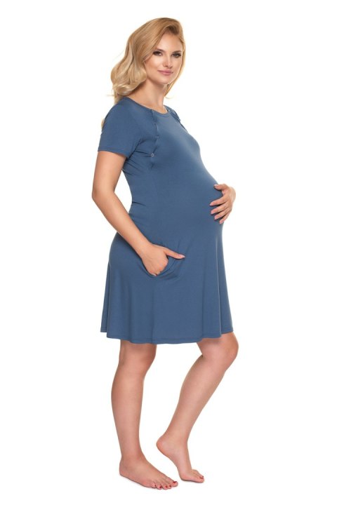 Koszulka nocna Koszula Nocna Ciążowa Model 0192 Blue - PeeKaBoo - L/XL Koszulka nocna Koszula Nocna Ciążowa Model 0192 Blue - PeeKaBoo - L/XL
