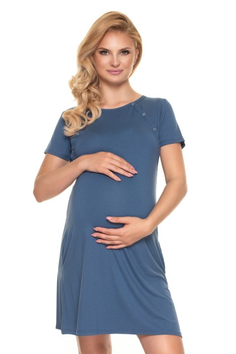 Koszulka nocna Koszula Nocna Ciążowa Model 0192 Blue - PeeKaBoo - XXL Koszulka nocna Koszula Nocna Ciążowa Model 0192 Blue - PeeKaBoo - XXL