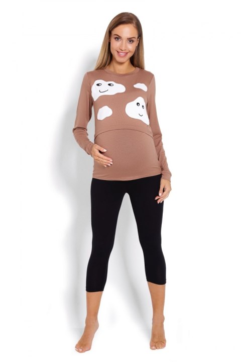 Piżama Damska Ciążowa Model 1679 Cappuccino - PeeKaBoo - XXL Piżama Damska Ciążowa Model 1679 Cappuccino - PeeKaBoo - XXL