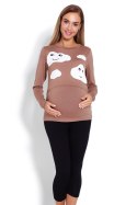 Piżama Damska Ciążowa Model 1679 Cappuccino - PeeKaBoo - S/M Piżama Damska Ciążowa Model 1679 Cappuccino - PeeKaBoo - S/M