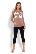 Piżama Damska Ciążowa Model 1679 Cappuccino - PeeKaBoo - S/M Piżama Damska Ciążowa Model 1679 Cappuccino - PeeKaBoo - S/M