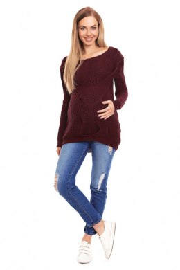 Sweter Ciążowy Model 40029 Bordo - PeeKaBoo - uniwersalny