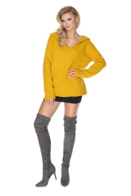 Sweter Damski Model 30070 Yellow - PeeKaBoo - uniwersalny