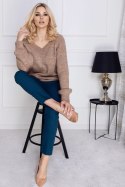 Sweter Damski Model 30083 Cappuccino - PeeKaBoo - uniwersalny