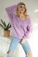 Sweter Damski Model 30083 Lila - PeeKaBoo - uniwersalny Sweter Damski Model 30083 Lila - PeeKaBoo - uniwersalny