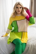 Sweter Damski Model 30089 Beige/Yellow - PeeKaBoo - uniwersalny