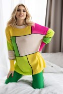 Sweter Damski Model 30089 Beige/Yellow - PeeKaBoo - uniwersalny