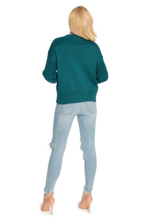 Sweter Damski Model 70035 Green - PeeKaBoo - uniwersalny Sweter Damski Model 70035 Green - PeeKaBoo - uniwersalny