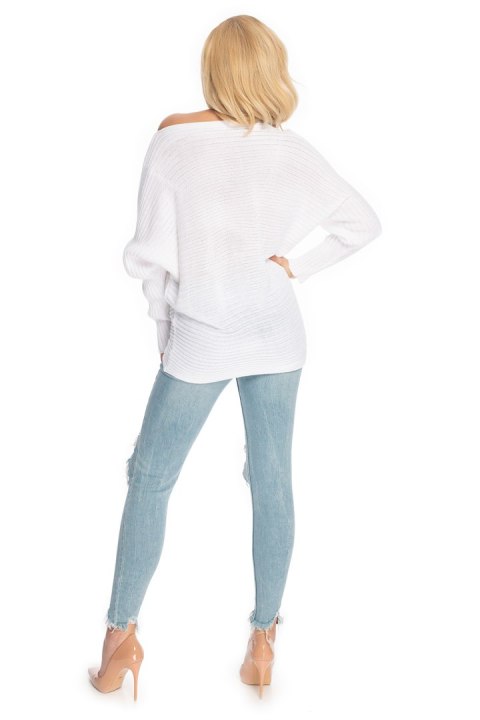 Sweter Damski Model 70036 White - PeeKaBoo - uniwersalny Sweter Damski Model 70036 White - PeeKaBoo - uniwersalny