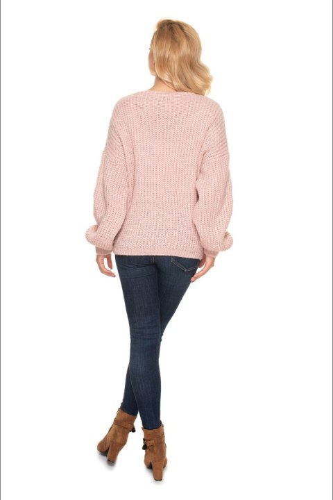 Sweter Kardigan Model 30077 Blady Róż - PeeKaBoo - uniwersalny Sweter Kardigan Model 30077 Blady Róż - PeeKaBoo - uniwersalny