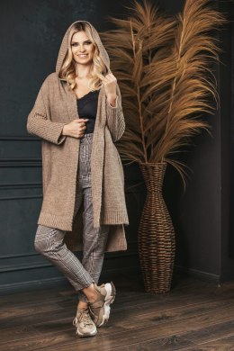 Sweter Kardigan Model 70043 Tabak - PeeKaBoo - uniwersalny