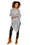 Sweter Poncho model 30012 Light Gray - PeeKaBoo - uniwersalny Sweter Poncho model 30012 Light Gray - PeeKaBoo - uniwersalny