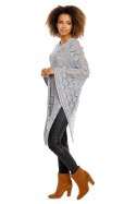 Sweter Poncho model 30012 Light Gray - PeeKaBoo - uniwersalny Sweter Poncho model 30012 Light Gray - PeeKaBoo - uniwersalny