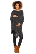 Sweter Poncho model 30012C Graphit - PeeKaBoo - uniwersalny Sweter Poncho model 30012C Graphit - PeeKaBoo - uniwersalny