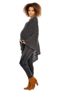 Sweter Poncho model 30012C Graphit - PeeKaBoo - uniwersalny Sweter Poncho model 30012C Graphit - PeeKaBoo - uniwersalny