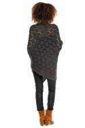 Sweter Poncho model 30012C Graphit - PeeKaBoo - uniwersalny Sweter Poncho model 30012C Graphit - PeeKaBoo - uniwersalny