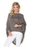 Sweter Ponczo Model 30068 Tabak - PeeKaBoo - uniwersalny Sweter Ponczo Model 30068 Tabak - PeeKaBoo - uniwersalny