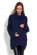 Golf Ciążowy Model 70012C Petrol Navy - PeeKaBoo - uniwersalny Golf Ciążowy Model 70012C Petrol Navy - PeeKaBoo - uniwersalny