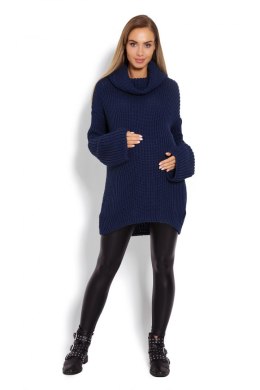 Golf Ciążowy Model 70012C Petrol Navy - PeeKaBoo - uniwersalny