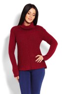 Golf Damski Model 70014 Bordo - PeeKaBoo - uniwersalny Golf Damski Model 70014 Bordo - PeeKaBoo - uniwersalny