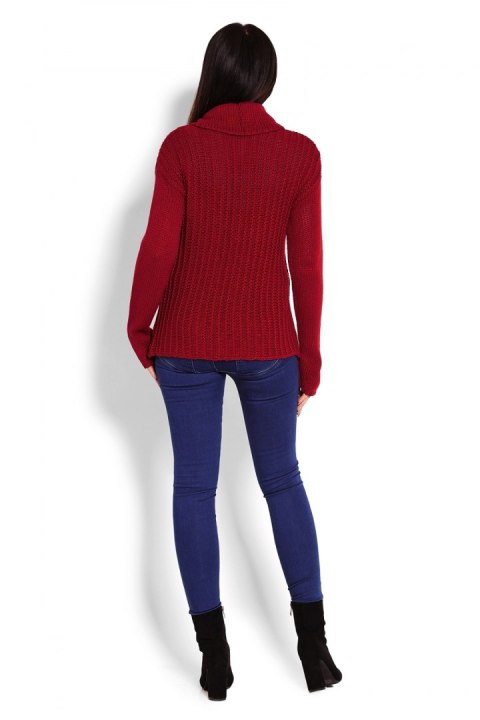 Golf Damski Model 70014 Bordo - PeeKaBoo - uniwersalny Golf Damski Model 70014 Bordo - PeeKaBoo - uniwersalny