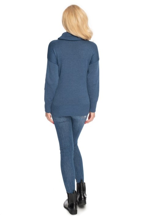 Golf Damski Model 70037 Jeans - PeeKaBoo - uniwersalny Golf Damski Model 70037 Jeans - PeeKaBoo - uniwersalny
