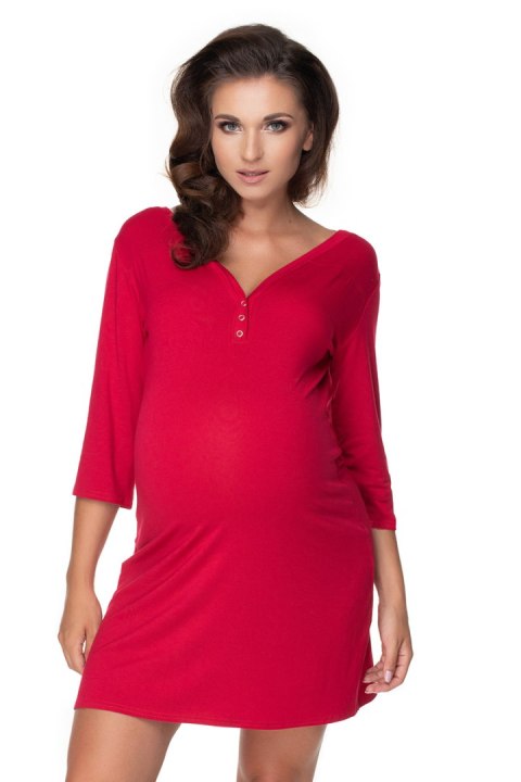Koszulka nocna Koszula Nocna Ciążowa Model 0157 Bordo - PeeKaBoo - L/XL