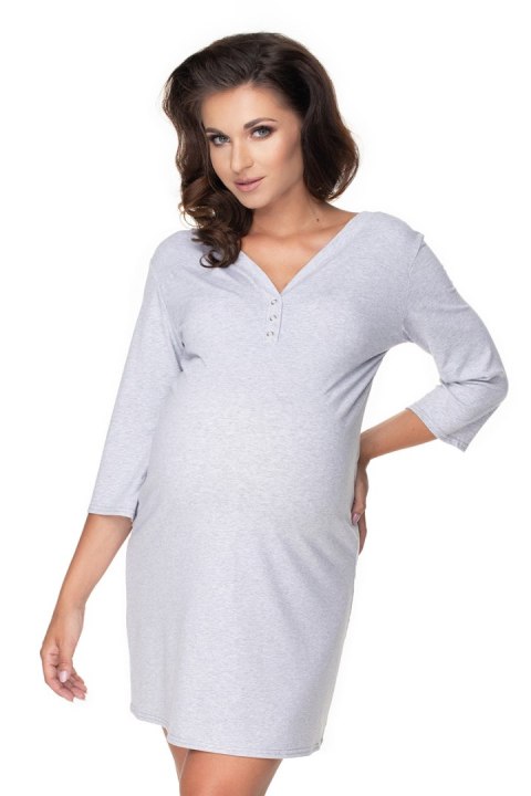 Koszulka nocna Koszula Nocna Ciążowa Model 0157 Grey - PeeKaBoo - L/XL