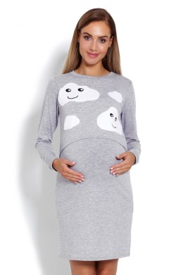 Koszulka nocna Koszula Nocna Ciążowa Model 1682 Grey - PeeKaBoo - L/XL