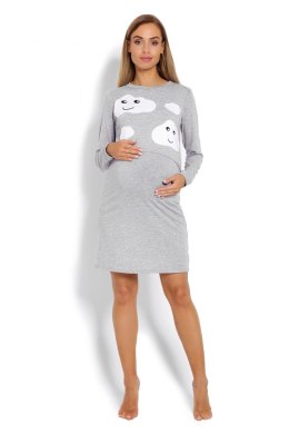 Koszulka nocna Koszula Nocna Ciążowa Model 1682 Grey - PeeKaBoo - L/XL