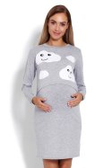 Koszulka nocna Koszula Nocna Ciążowa Model 1682 Grey - PeeKaBoo - XXL Koszulka nocna Koszula Nocna Ciążowa Model 1682 Grey - PeeKaBoo - XXL