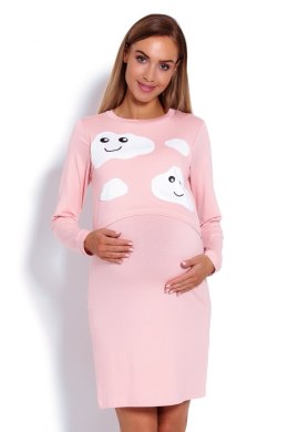 Koszulka nocna Koszula Nocna Ciążowa Model 1682 Powder Pink - PeeKaBoo - XXL