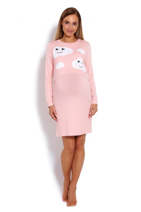 Koszulka nocna Koszula Nocna Ciążowa Model 1682 Powder Pink - PeeKaBoo - XXL Koszulka nocna Koszula Nocna Ciążowa Model 1682 Powder Pink - PeeKaBoo - XXL