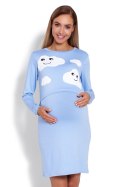 Koszulka nocna Koszula Nocna Ciążowa Model 1682 Sky Blue - PeeKaBoo - L/XL Koszulka nocna Koszula Nocna Ciążowa Model 1682 Sky Blue - PeeKaBoo - L/XL