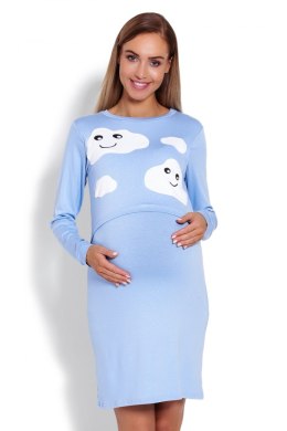 Koszulka nocna Koszula Nocna Ciążowa Model 1682 Sky Blue - PeeKaBoo - XXL