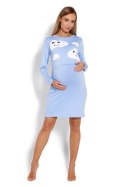 Koszulka nocna Koszula Nocna Ciążowa Model 1682 Sky Blue - PeeKaBoo - S/M Koszulka nocna Koszula Nocna Ciążowa Model 1682 Sky Blue - PeeKaBoo - S/M