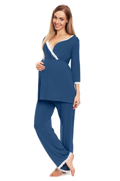 Piżama Ciążowa Model 0136 Blue - PeeKaBoo - S/M Piżama Ciążowa Model 0136 Blue - PeeKaBoo - S/M