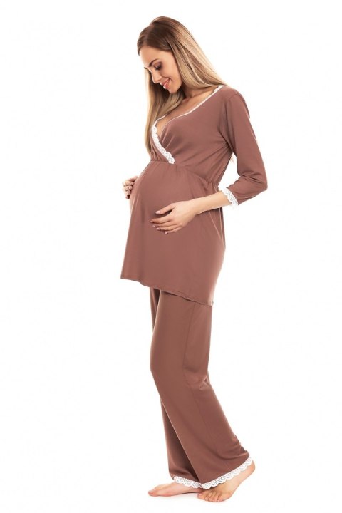 Piżama Ciążowa Model 0136 Cappuccino - PeeKaBoo - S/M Piżama Ciążowa Model 0136 Cappuccino - PeeKaBoo - S/M