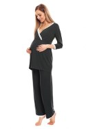 Piżama Ciążowa Model 0136 Grafit - PeeKaBoo - S/M