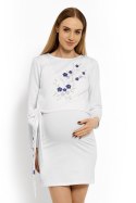 Sukienka Ciążowa Model 1624C White - PeeKaBoo - XXL Sukienka Ciążowa Model 1624C White - PeeKaBoo - XXL