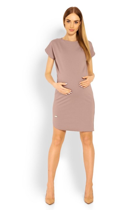 Sukienka Ciążowa Model 1629C Cappuccino - PeeKaBoo - L/XL Sukienka Ciążowa Model 1629C Cappuccino - PeeKaBoo - L/XL